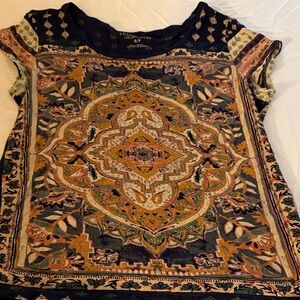 Lucky Brand Navy Multi Medallion Short Sleeve Tee